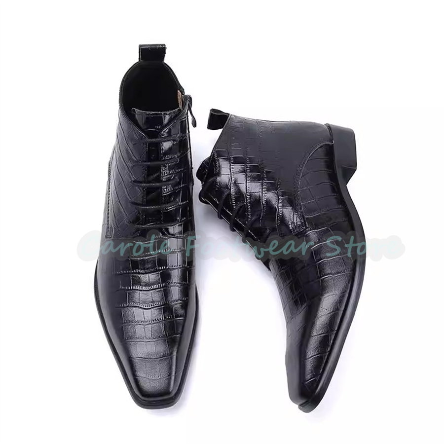 Men Shoes For Wedding - Moda Hakiki Deri yarım çizmeler Erkekler