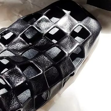 Men Shoes Black - Kadın Siyah Kafesli Düz Sandalet 2026
