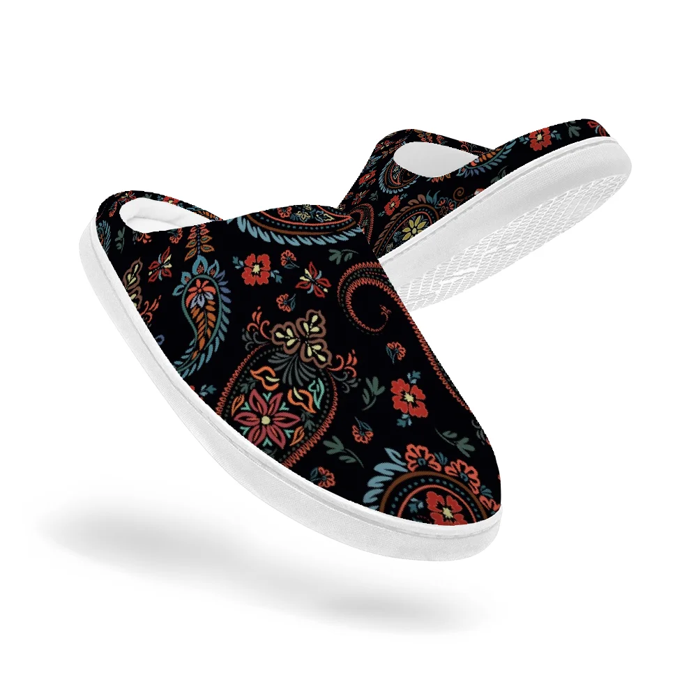 Men Shoes Black - Siyah çiçek desenli Keep Smiling Home