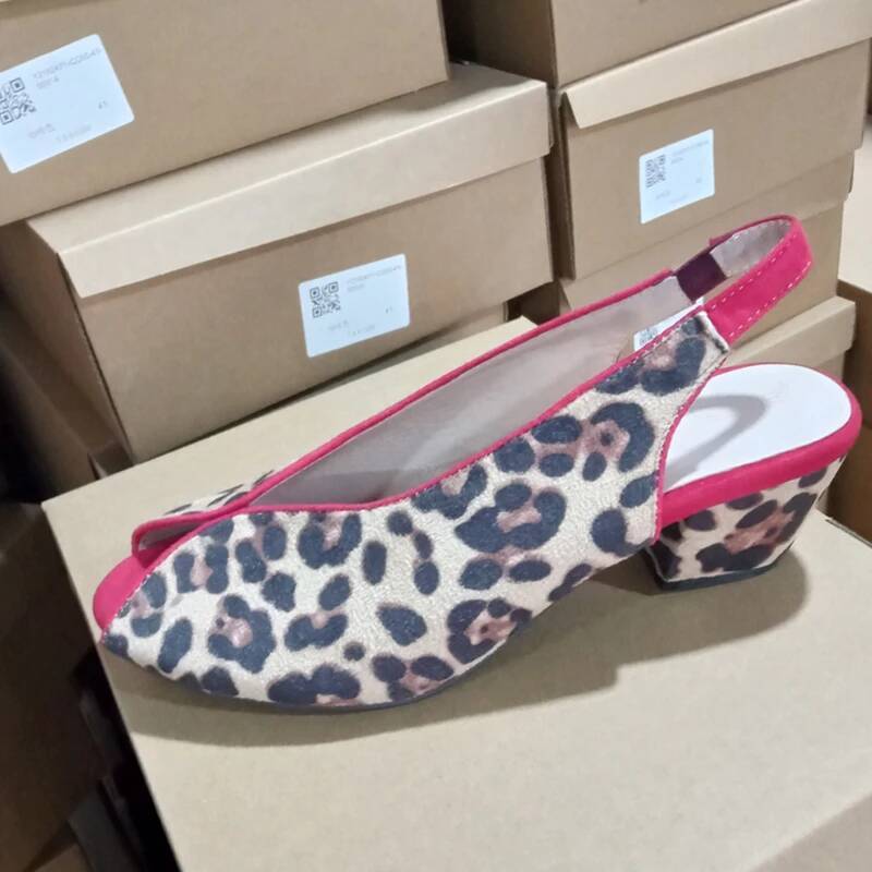 Leopar Desenli Peep Toe Slingb - Men Shoes Office incelemesi ve fiyatı