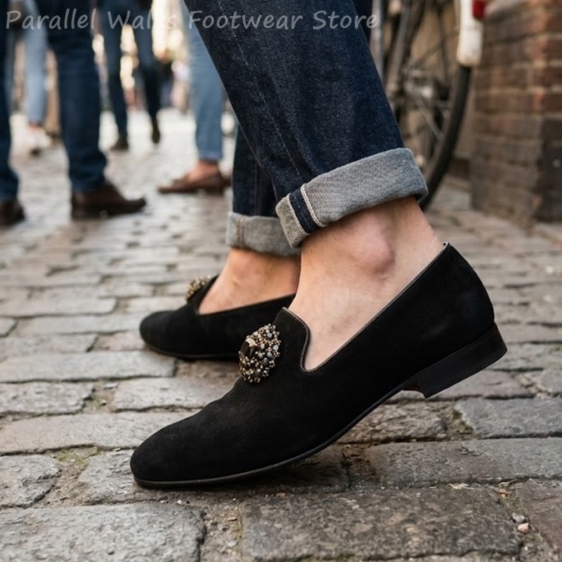 Erkek Süet Loafer'lar Kristal  - Men Shoes For Wedding incelemesi ve fiyatı