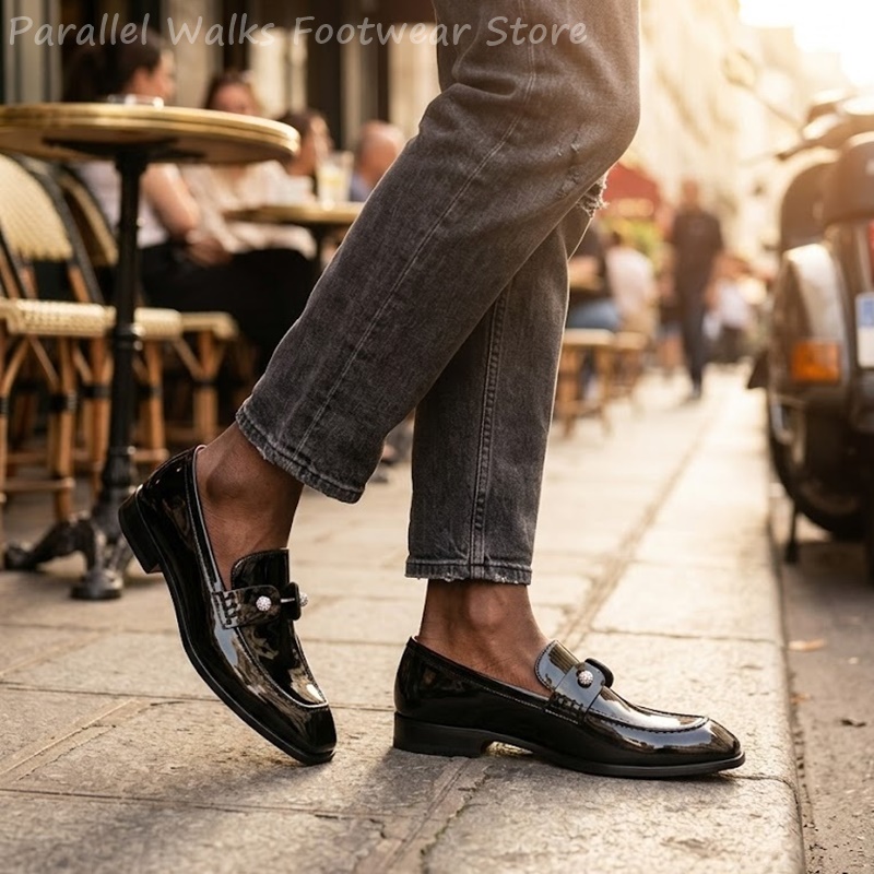 Erkek Siyah Rugan Görünümlü Sü - Men Shoes For Wedding incelemesi ve fiyatı