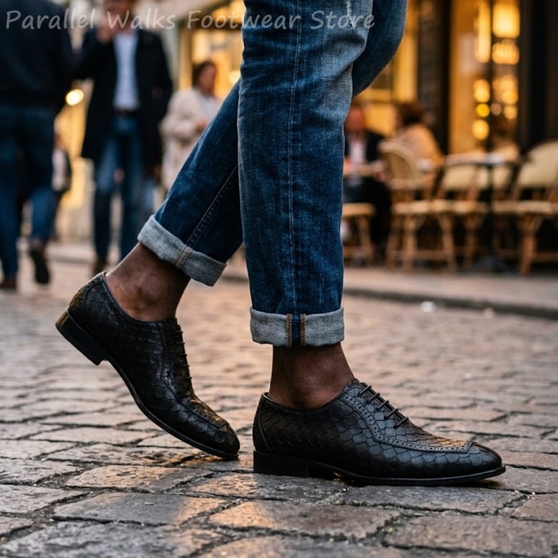 Erkekler İçin Balık Pul Desenl - Men Shoes For Wedding incelemesi ve fiyatı