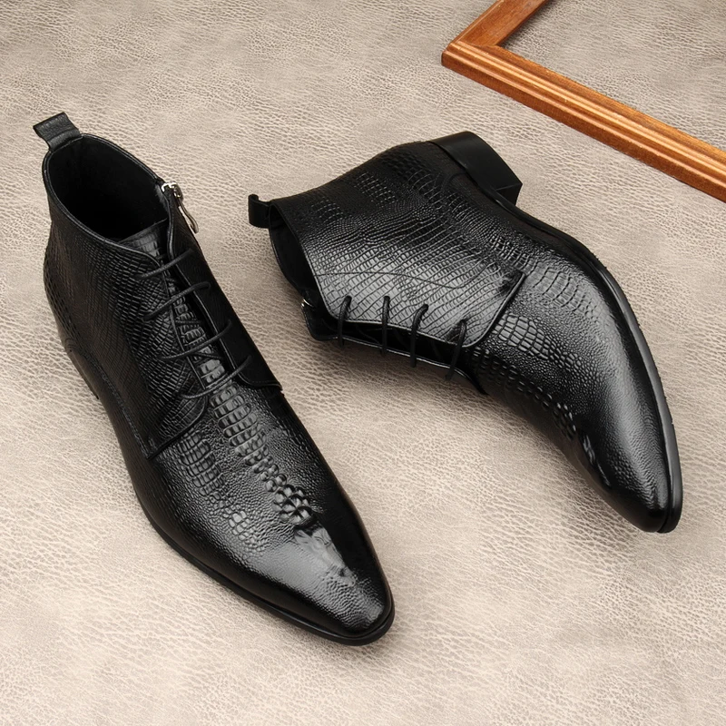 Lüks Erkek Hakiki Deri Botlar  - Men Shoes For Wedding incelemesi ve fiyatı