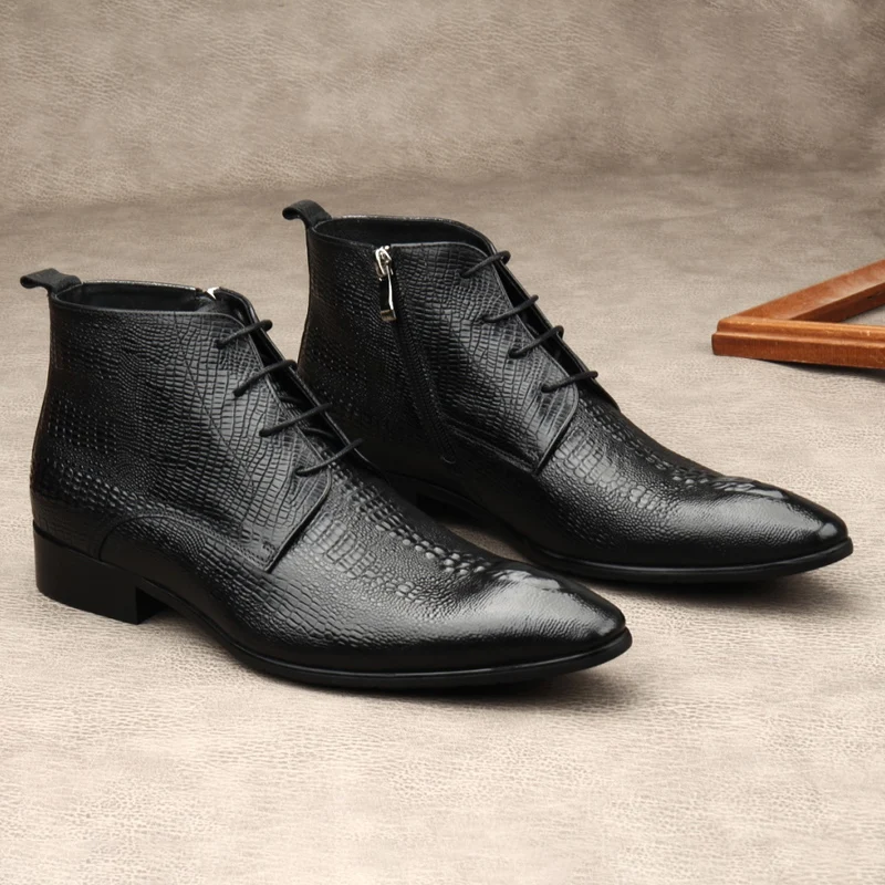 Lüks Erkek Hakiki Deri Botlar  - Men Shoes For Wedding incelemesi ve fiyatı