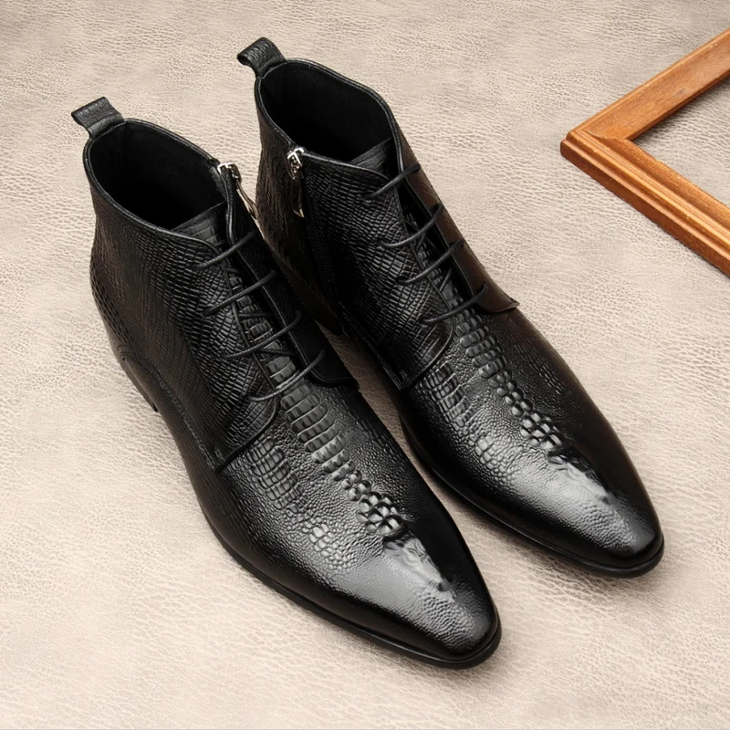 Lüks Erkek Hakiki Deri Botlar  - Men Shoes For Wedding incelemesi ve fiyatı